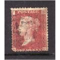 GREAT BRITAIN 1858-79 QV SG44 1d RED BROWN PLAT...