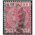 Barbados 1882 SG91 1d Rose Wmk Crown CA Good/Fi...