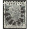 Barbados 1882 SG97 4d Grey Wmk Crown CA Good+ U...