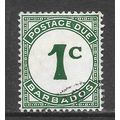 BARBADOS 1c POSTAGE DUE GREEN USED