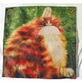 Cat Pillow Cover 17x17 Green Eye Fat Cat No Ins...