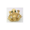Vintage Gold Tone Green Rhinestone Jewel Eyed F...