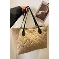 Light French Beige Leafy Quilted Fashion One Sh...
