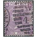 1870 SG109 6d Mauve Plate 9 Good+ Used "SA"