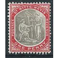 St Kitts-Nevis 1903 SG2 1d Grey-Black & Carmine...