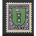 SWITZERLAND 1925 COAT OF ARMS 5 + 5c GREEN BLAC...