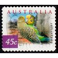 Australia 2001 Bird 45c Used P&S Stamp Budgerig...