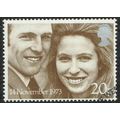 1973 Royal Wedding 20p Brown and Silver SG942 FU