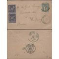 France 1884 Postal Sta. uprated to Germany