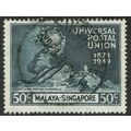 Singapore 1949 75th Anniversary of UPU 50c Blue...