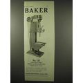 1922 Baker No. 121 Drilling and Boring Machine Ad