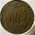 1958 Great Britain-Half Penny-About Uncirculate...