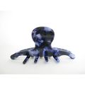 Medium/small dark blue marbled hair claw clip f...