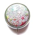 Glitter Stars Pill Box Round Pink and Blue Star...
