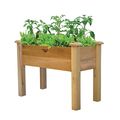 Raised Garden Bed Planter Box in Solid Cedar Wo...