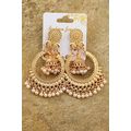 Gold Boho Pearl Tasseled Alloy Dangle Earrings