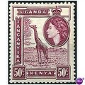 KUT 1954 SG173 50c Reddish Purple Mounted Mint