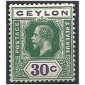 Ceylon 1912 SG313 30c Blue-Green & Violet Mount...