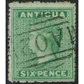 Antigua 1863 6d Green wmk Small Star SG8 FU
