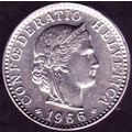 1966 B Switzerland 20 Rappen Coin
