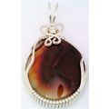 Fire Agate Sterling Silver Wire Wrap Gemstone P...