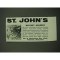 1956 St. John's Military Academy Advertisement
