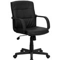 Black Mid-Back Polyurethane & Leather Office Ch...