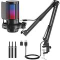 NJSJ USB Gaming Microphone for PC, Condenser Mi...