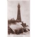 ED 291 BLACKPOOL - TOWER AND ROUGH SEA. RP POST...
