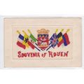 Silk Postcard Showing The Flags Of The Allies S...