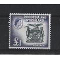 Rhodesia&Nyasaland.SG31 £1 Federal Coat of Arms...