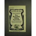 1904 Remington Billing Typewriter Ad, It Fills ...