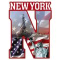 New York City with American Flag Capitol N Frid...
