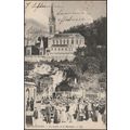 La Grotte et la Basilique, Lourdes, 1912 - Lévy...