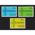 Cyprus Europa 3v Def 1971 MNH SG#372-374 MI#359...
