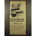 1961 Norelco Sportsman Shaver Ad - Pack the sha...