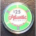 (1) $25. The Atlantic Club Casino Chip - 2012 -...