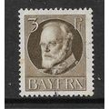 BAVARIA 1914 KING LUDWIG III 3pf BROWN SG E173A...