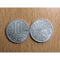 Austria 1968 10 Groschen Coin