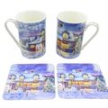 Christmas Scene Mugs & Coaster Set (Set of 2) C...