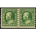 392, Mint VF NH 1¢ Coil Pair (Tiny scuff & incl...