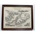 VINATGE JOHN TALLIS FALKLAND ISLANDS FRAMED MAP