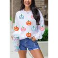 White Cute Halloween Jack-o-lantern Holiday Swe...