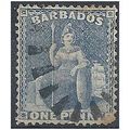 Barbados 1875 SG74 1d Grey-Blue.Fine Used.