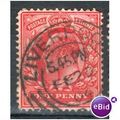 GB stamps 1902-10 KEV11 - 1d SG219 Liverpool 4