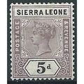 Sierra Leone 1897 SG48 5d Dull Mauve & Black Wm...