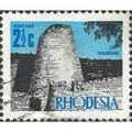 RHODESIA, Zimbabwe Ruins, blue 1970, 2½c, #3