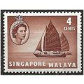 Singapore 1955 SG40 4c Brown Mounted Mint . ..