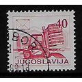 YUGOSLAVIA 1986 POSTAL SERVICE 40d RED FORKLIFT...