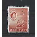Seychelles.SG175 3c Giant Tortoise (Orange).Mou...